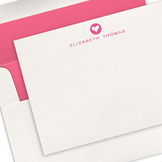 Modern Heart Flat Note Cards - Letterpress